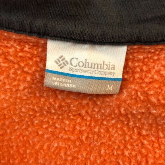 Columbia Mens Hart Mountain Orange 1/2 Zip Fleece Pullover Sweatshirt Size M - Picture 3 of 4